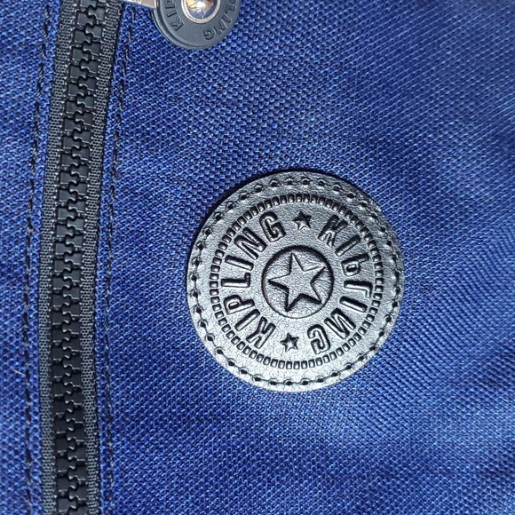 Kipling Art Mini Cotton Indigo Denim Crossbody Satchel - Picture 2 of 8